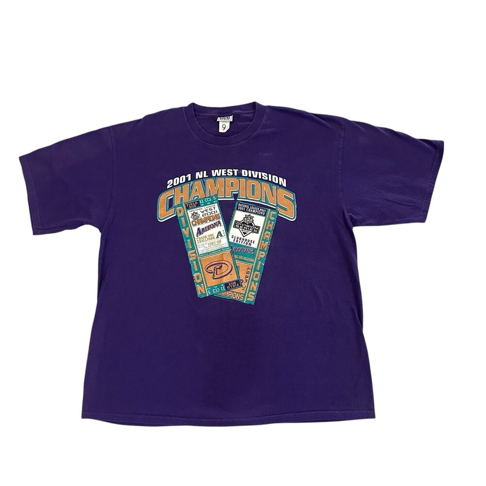 Vintage Arizona Diamondbacks NL West Division Champions T-Shirt 2001 Size XXL